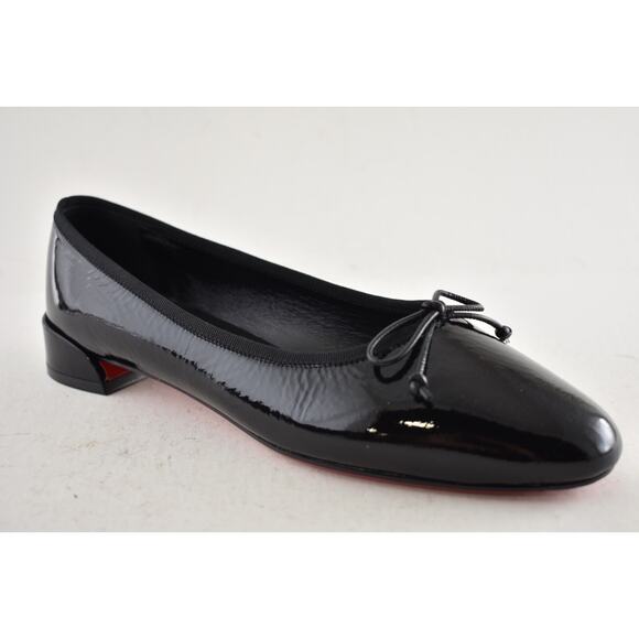 Christian Louboutin Sweetie Jane Flat Black Patent Leather Ballet Ballerina 38 - Picture 5 of 14